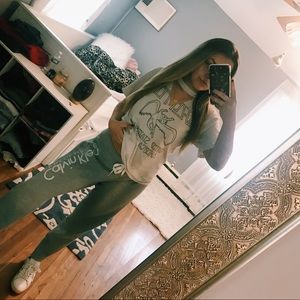 Led Zepplin Cut Tee O/S Brandy Melville